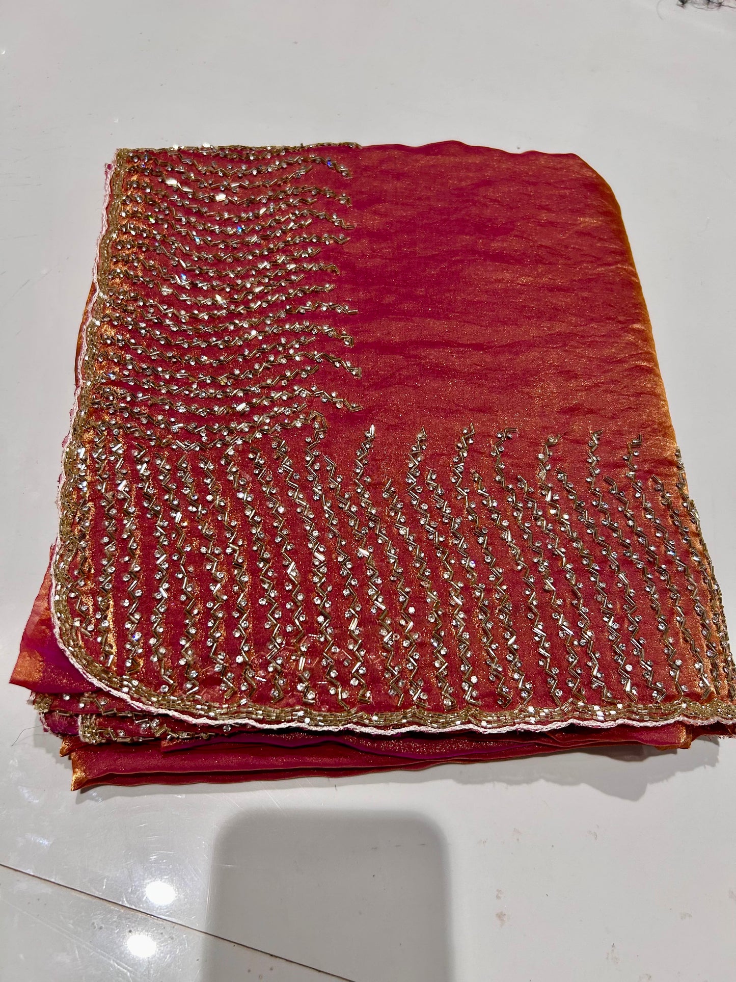 Fendi saree with diamond stone