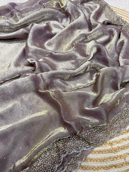 Space Silk Saree With stone Work Saree