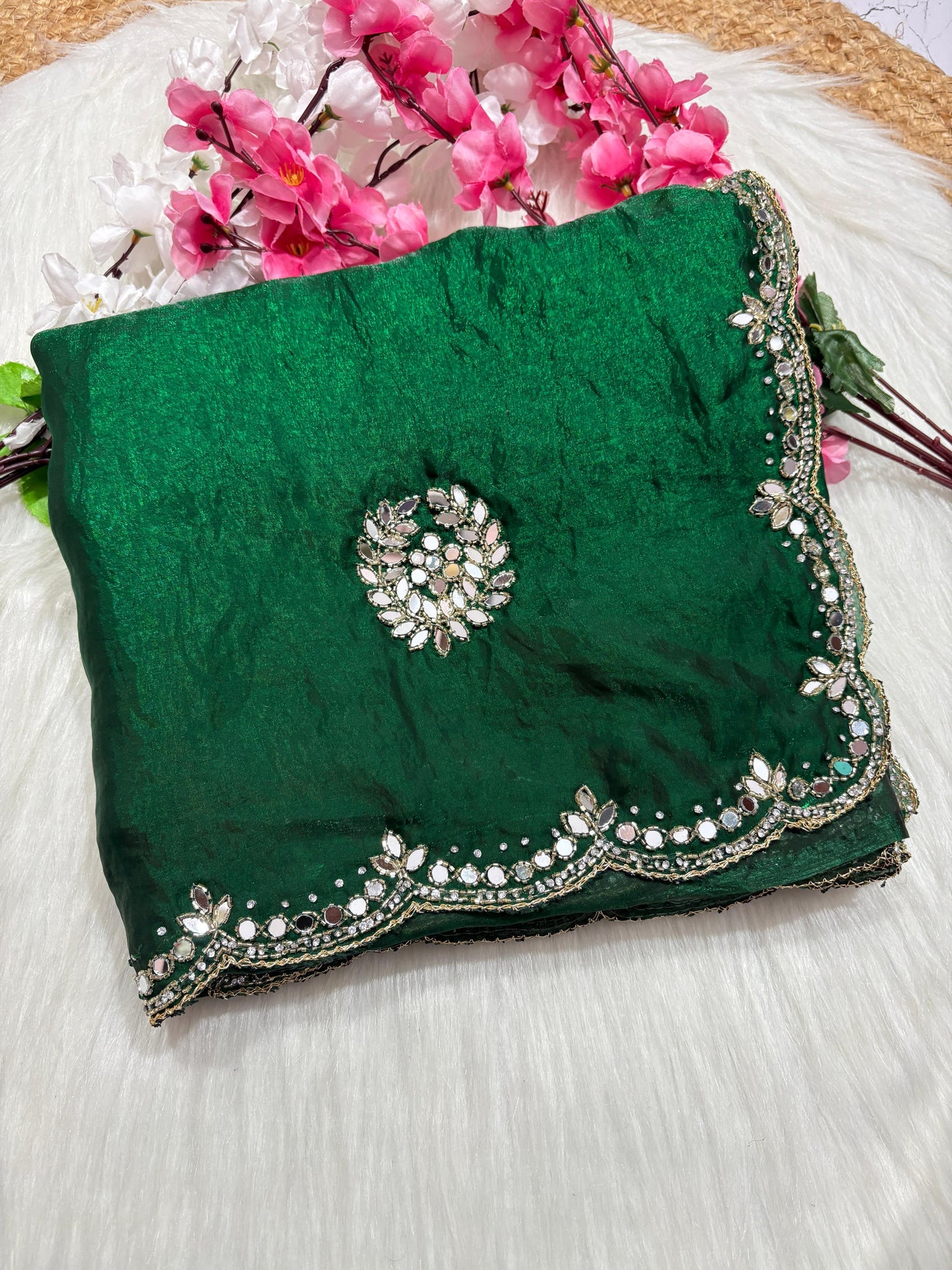 Fendi saree with diamond stone handwork