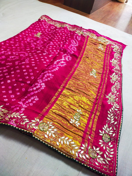 Modal Gajji Satan lagdi and gotta patta work saree