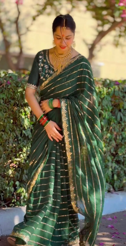 Georgette saree with Heavy 5MM Sequins Embroidery Work