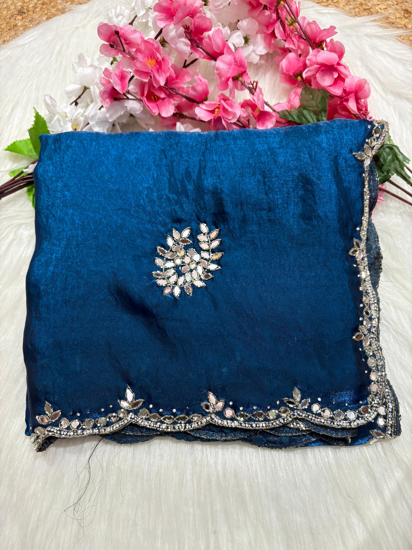 Fendi saree with diamond stone handwork