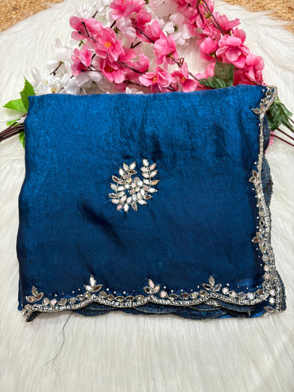 Fendi saree with diamond stone handwork