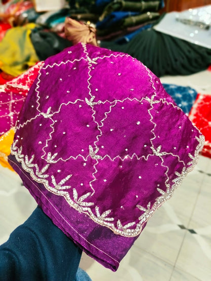 Fendi saree with diamond stone Jaal work Diya design 2 Saree