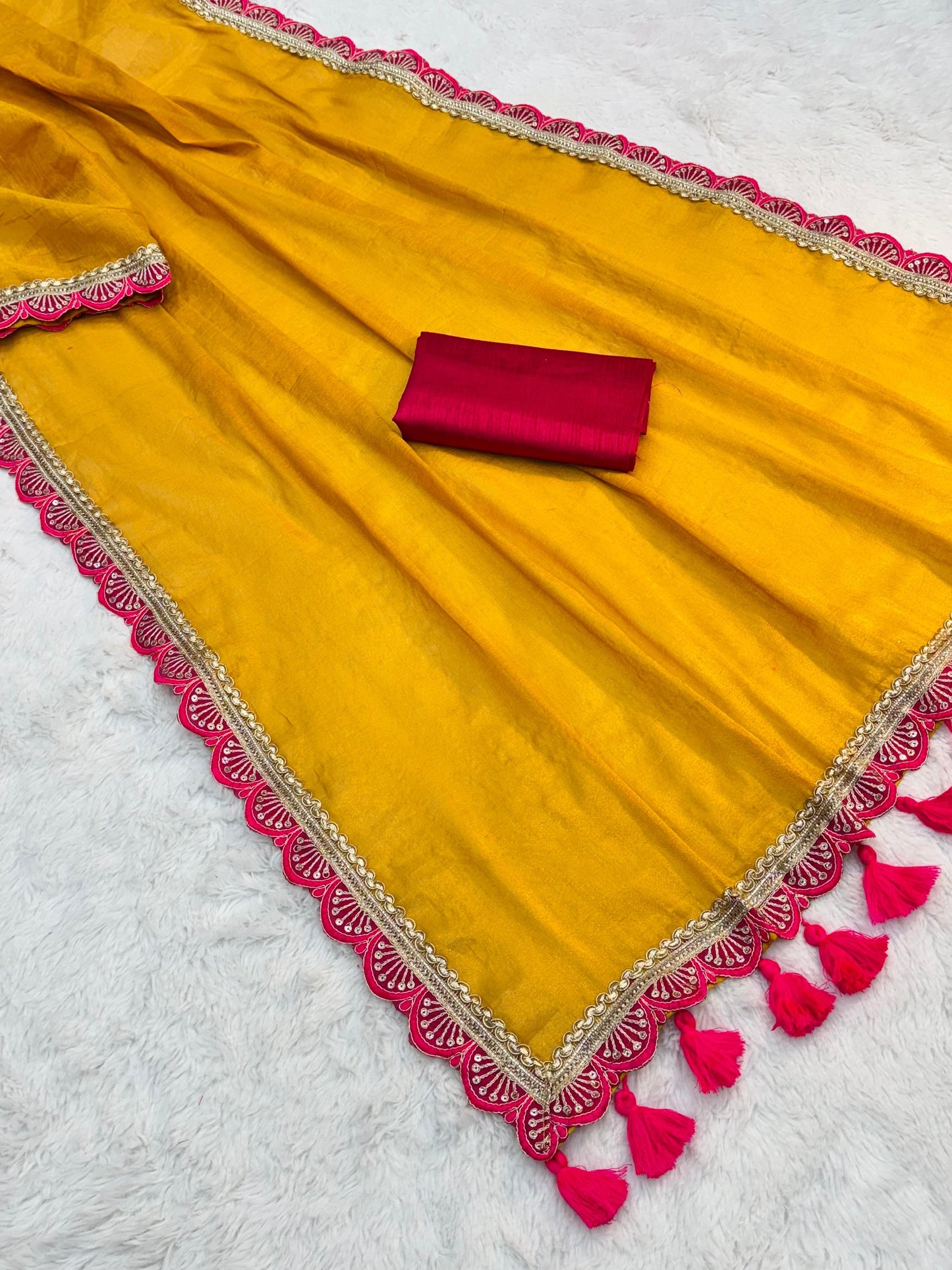 Golden Tissue Soft saree