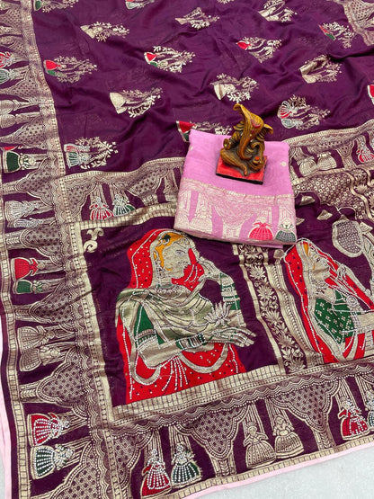 Dulhan Dola Viscose Silk with sirowski work