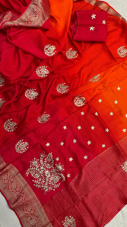 Fabric pure moonga silk jari saree