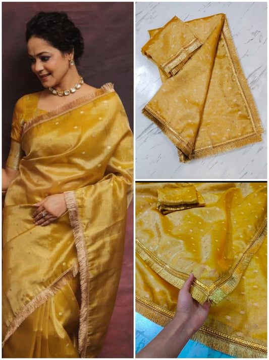 Banarasi soft chunri buti weaving tissue silk saree