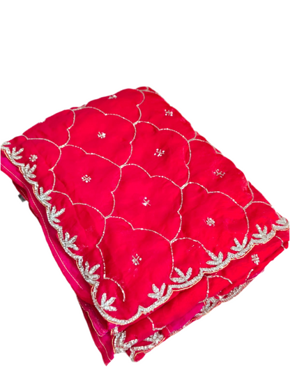 Fendi saree with diamond stone Jaal work Diya design Saree