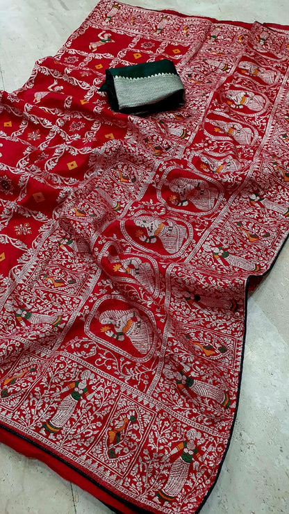 Zari Bandhej Saree