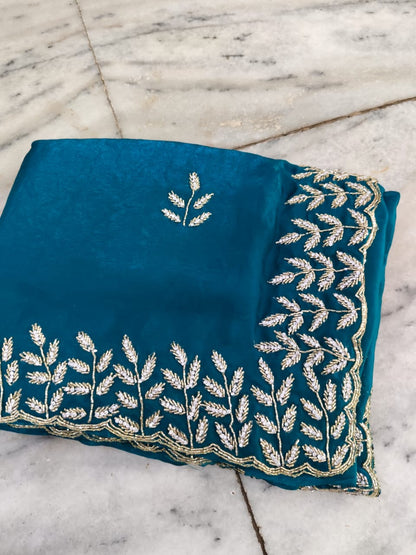 Fendi fabric with diamond stone handwork