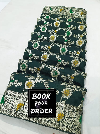 Banarasi cotton silk saree  with jari weaving