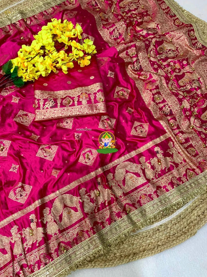 Ghunghroo Viscose Crepe Satin Silk saree