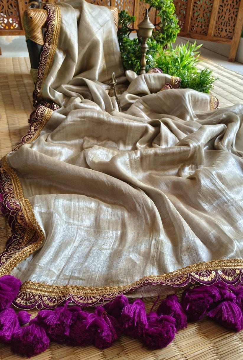Golden Tissue Soft saree