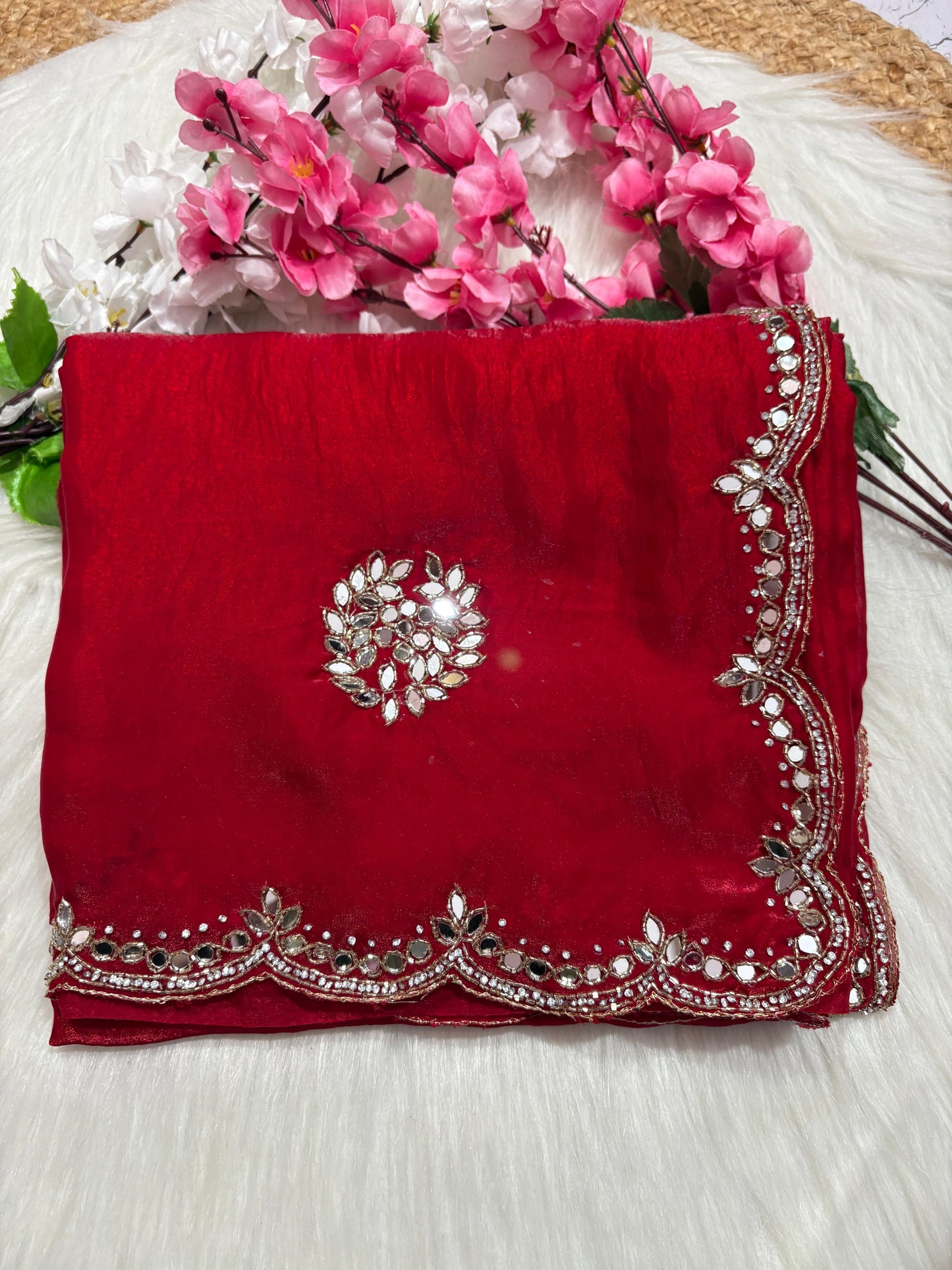 Fendi saree with diamond stone handwork