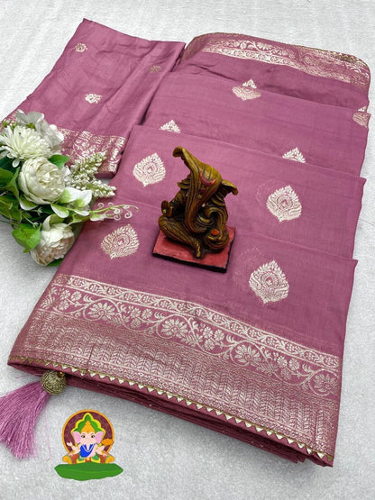 viscose Dolla Silk Saree with Zari work