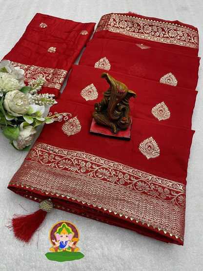 viscose Dolla Silk Saree with Zari work