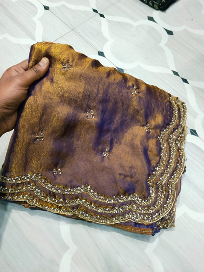 Fendi saree with diamond stone