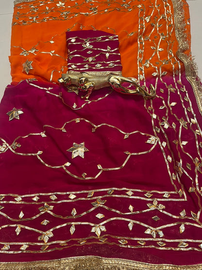 Semi pure chiffon Jaipur Hand Dye