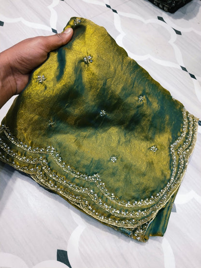 Fendi saree with diamond stone