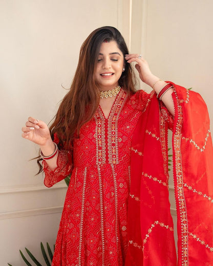 Reyon suit set with Irgabza dupatta