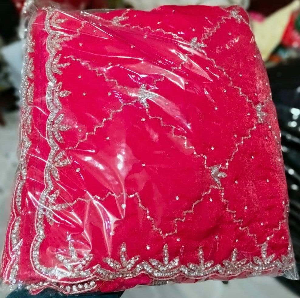 Fendi saree with diamond stone Jaal work Diya design 2 Saree