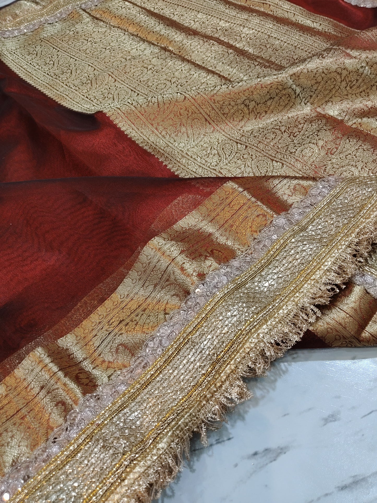 Banarasi MAHARANI dhoop chaon tissue silk Saree