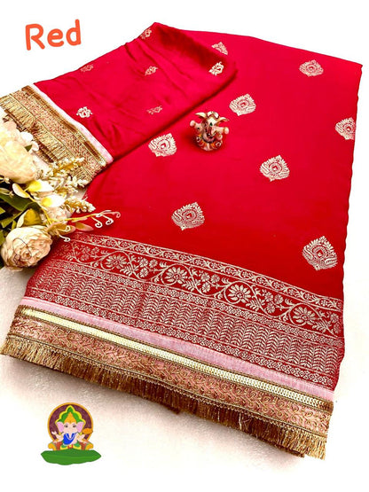 Viscose Dolla Silk Saree with zari lace border