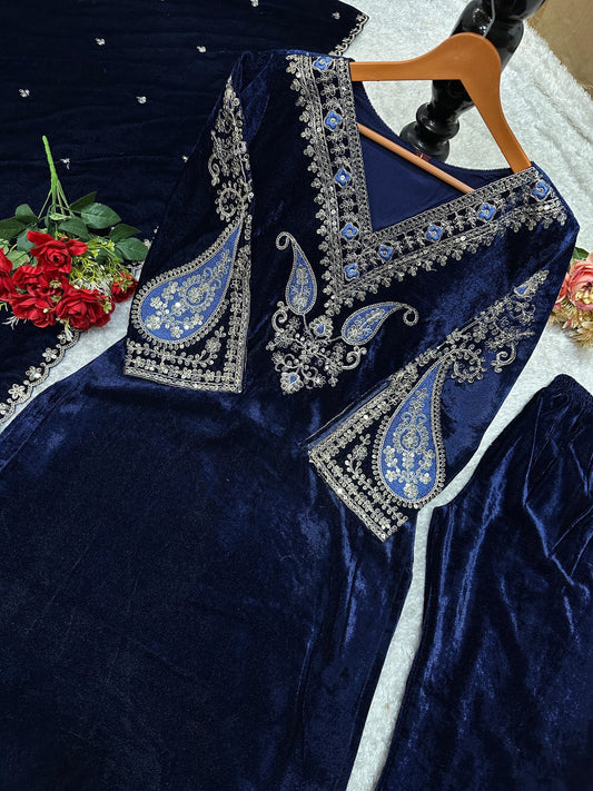 TOP AND PLAZO WITH FANCY DUPPATA AND EMBROIDERY WORK