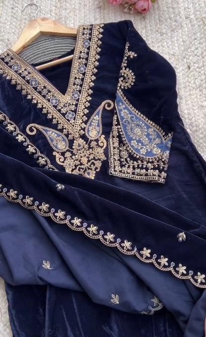 TOP AND PLAZO WITH FANCY DUPPATA AND EMBROIDERY WORK