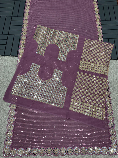 Mirror work saree