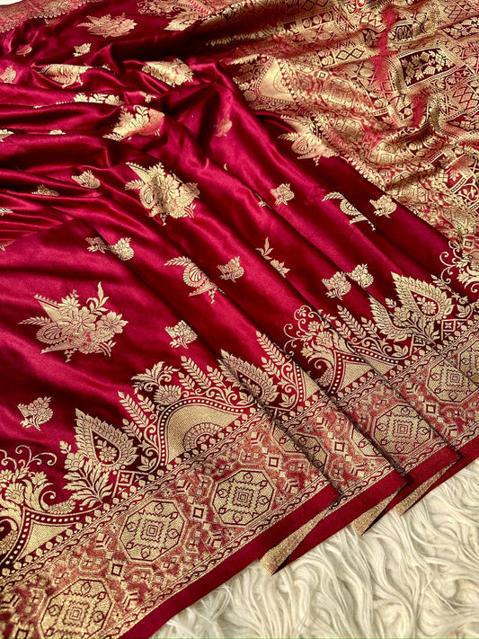 Banarsi satan crape mashru silk saree