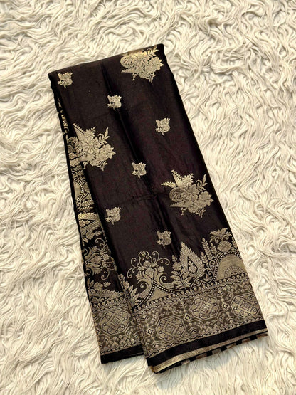 Banarsi satan crape mashru silk saree