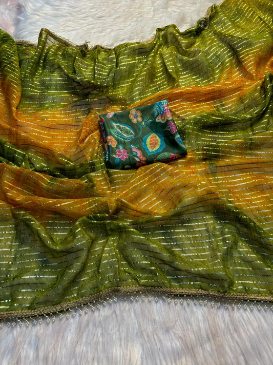 Soft  Georgette Silk With All Over Silver Zari Saree