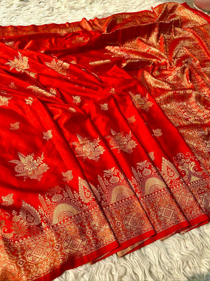 Banarsi satan crape mashru silk saree