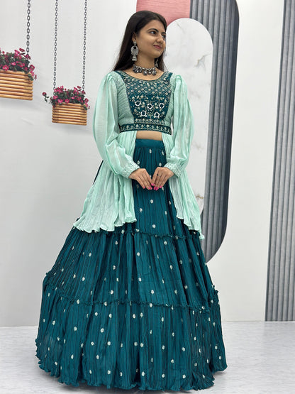 Chinnon Lehnga with crop top