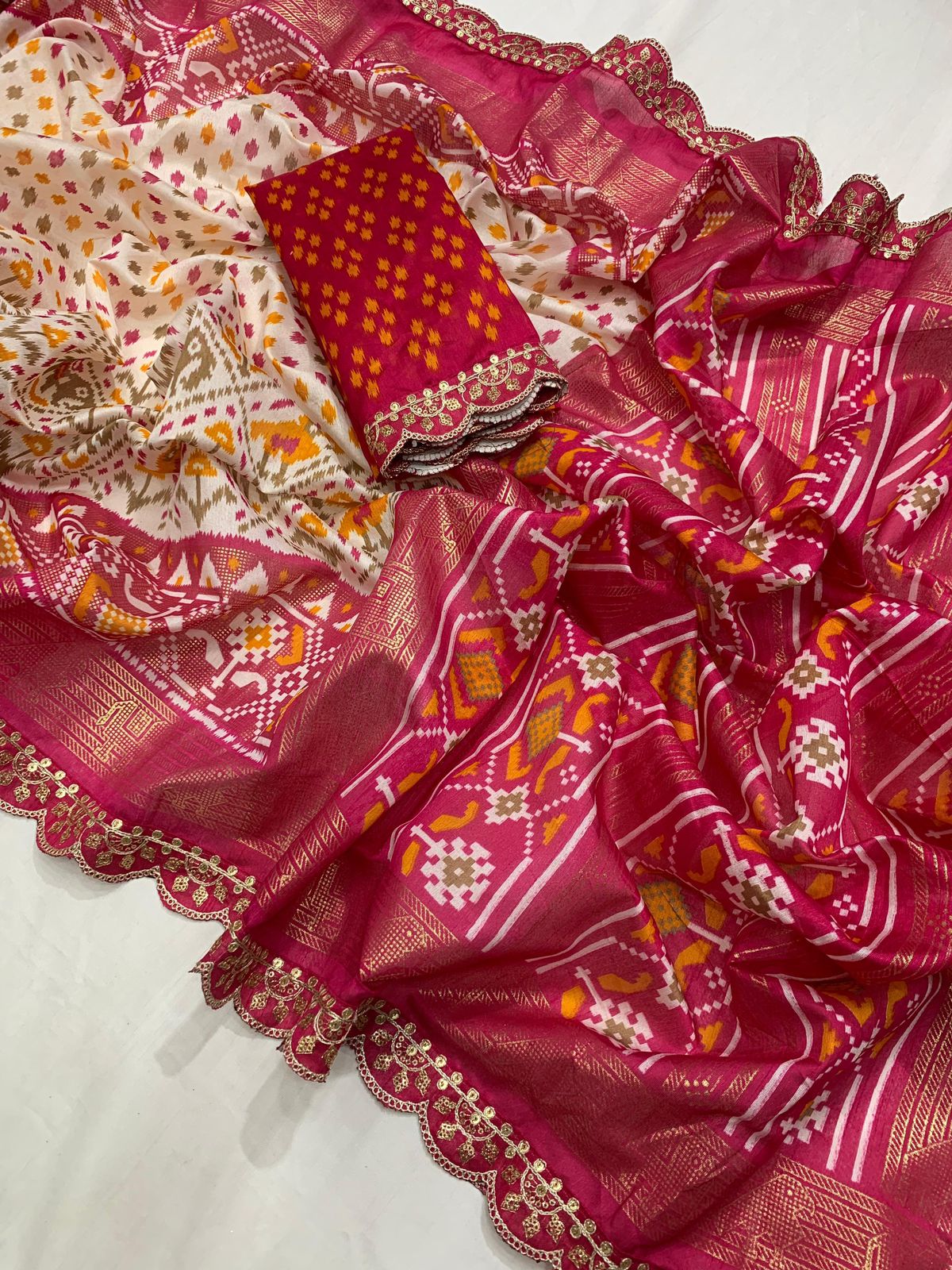 Dola silk kalamkari print saree