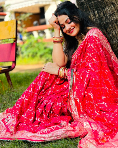 Dola fabric with beautiful meenakari zari