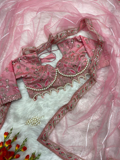 Premium Net Embellished With Beautiful Embroidery,Dori And Sequins