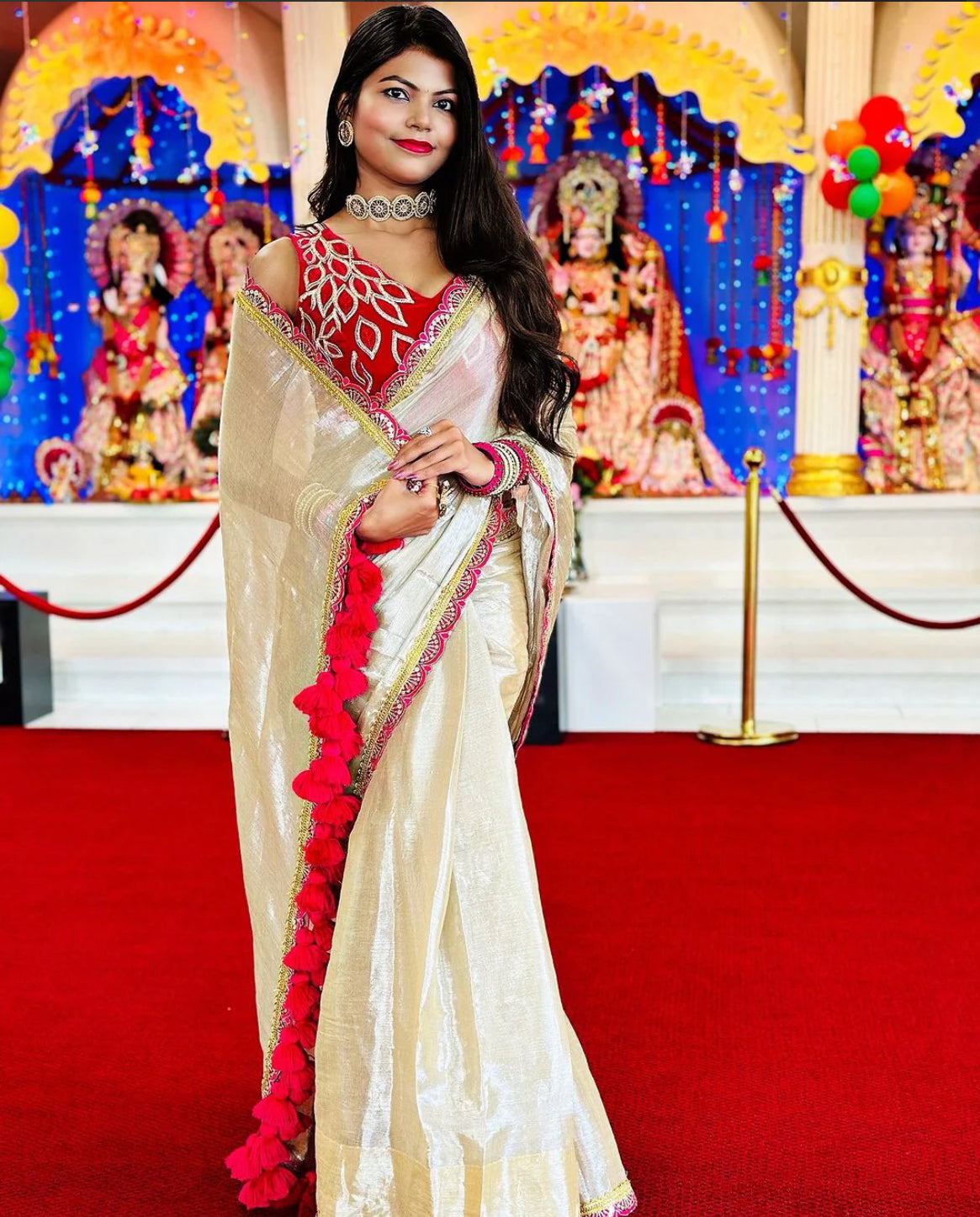 Golden Tissue Soft saree
