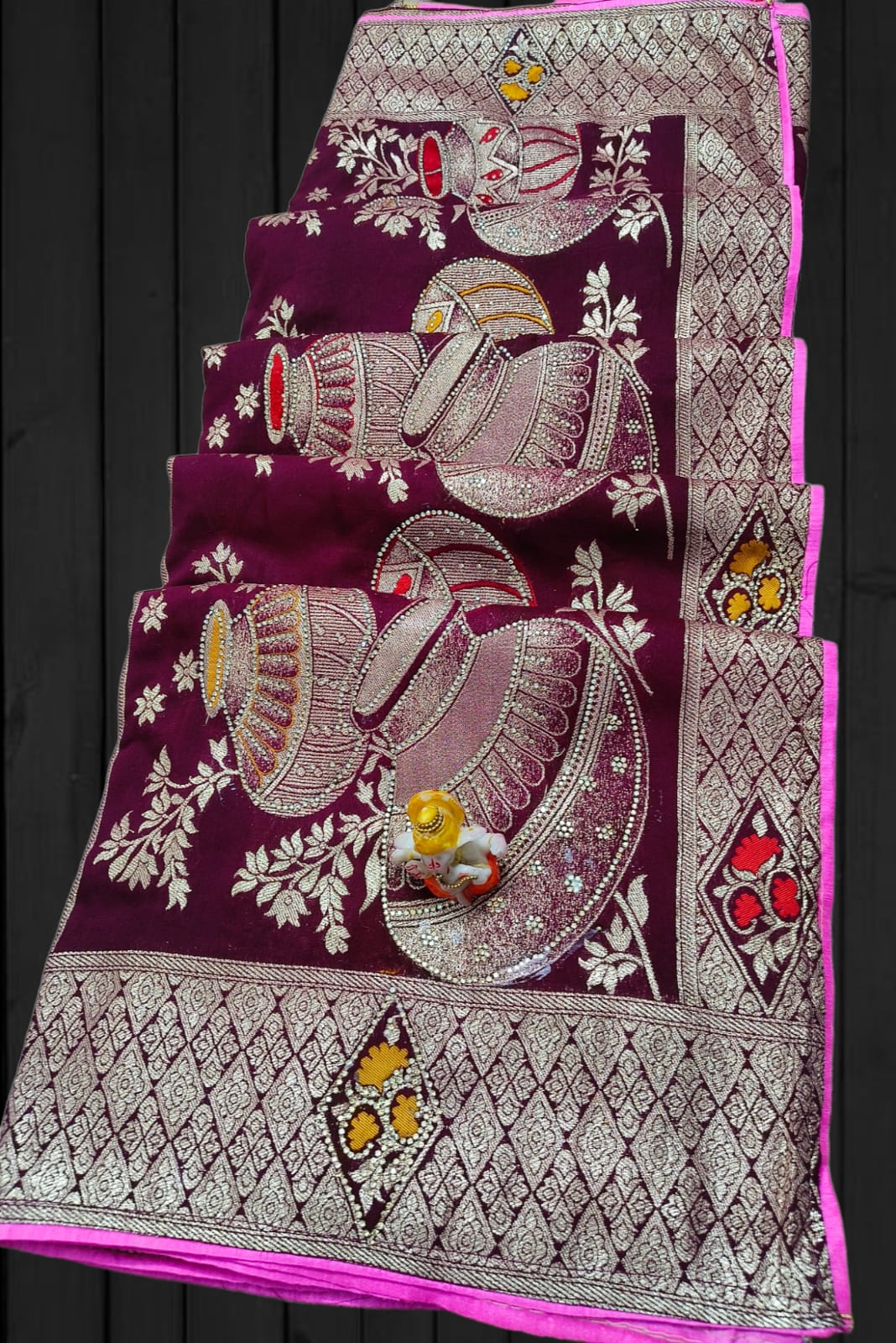 Dola Silk with sirowski work