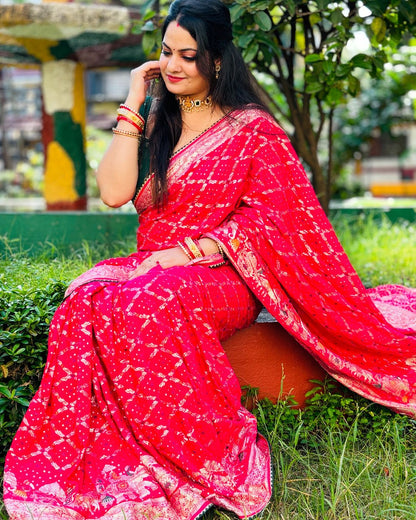 Dola fabric with beautiful meenakari zari