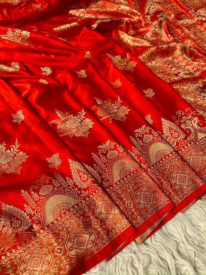 Banarsi satan crape mashru silk saree