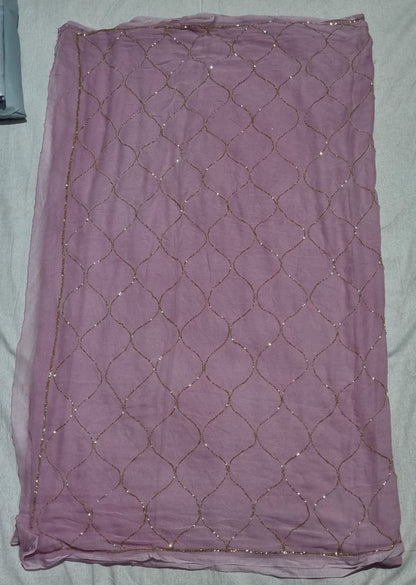 Chiffon saree with jaal handwork