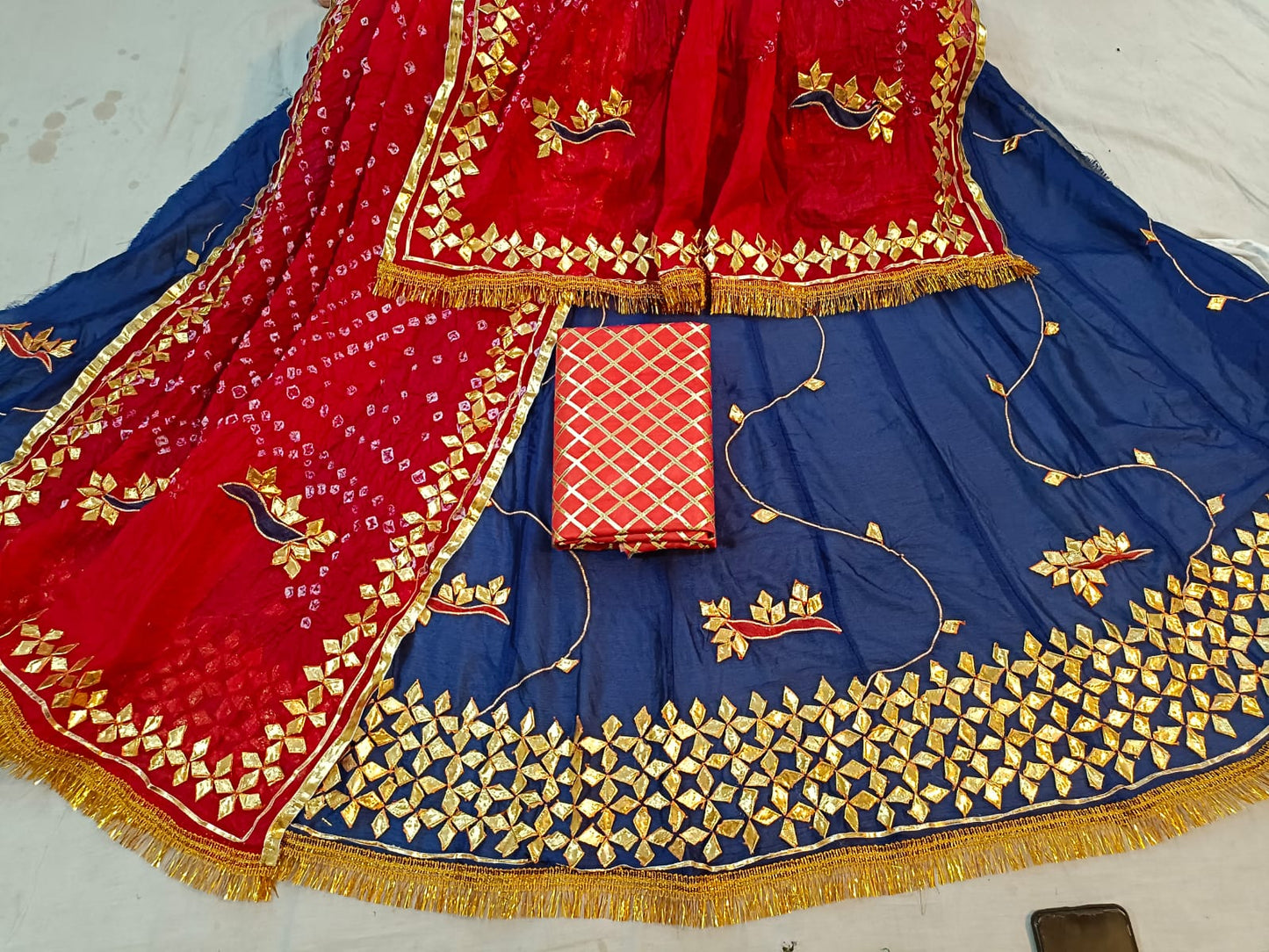 Chinon Lehnga chunni in rajputi style