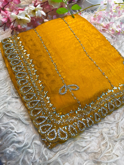 Fendy Silk with Stone Handwork saree
