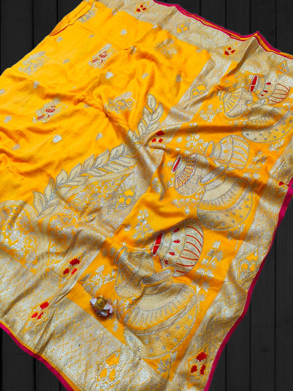 Dola Silk with sirowski work