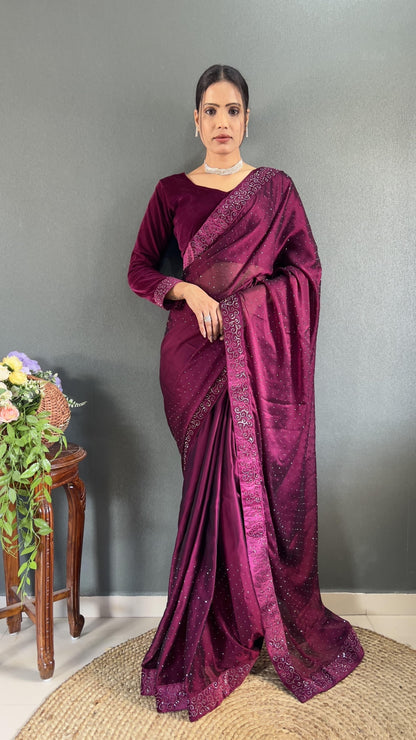 Ready to wear saree with swaroski work