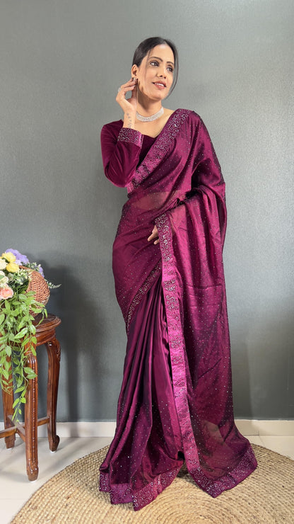 Ready to wear saree with swaroski work