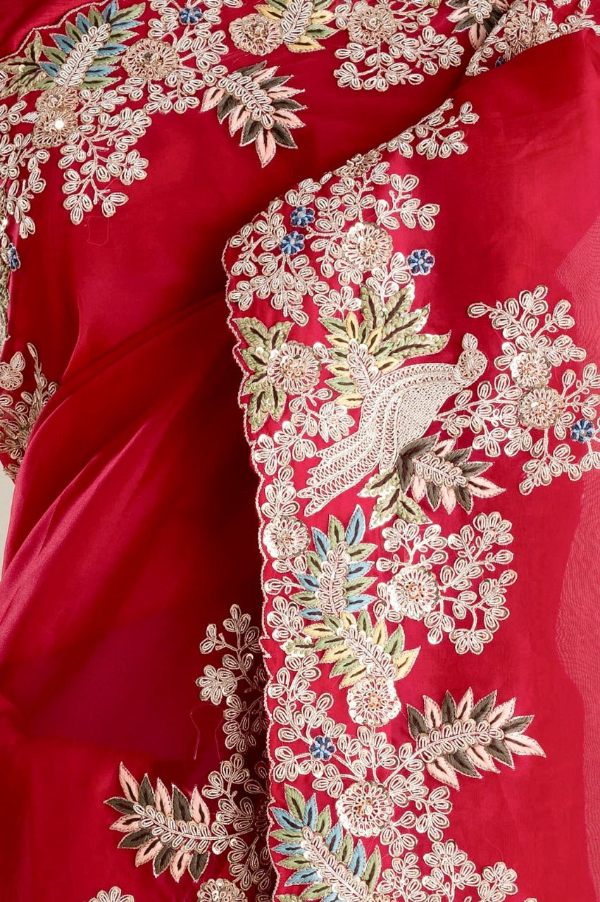 Jimmy Choo Silk Embroidery Saree